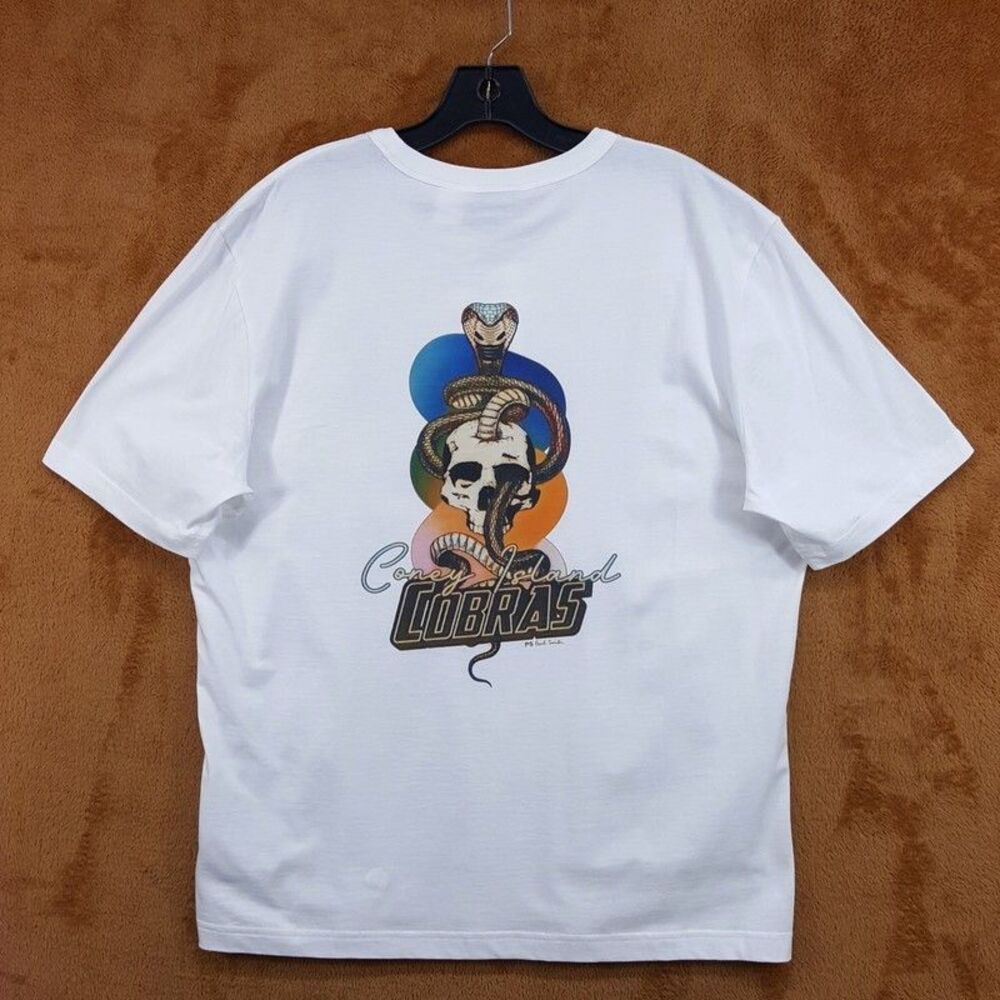 PAUL SMITH Shirt Mens XL White Graphic Coney Island Cobras Snake T-Shirt Tee